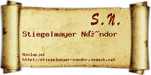 Stiegelmayer Nándor névjegykártya