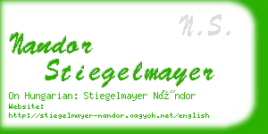 nandor stiegelmayer business card